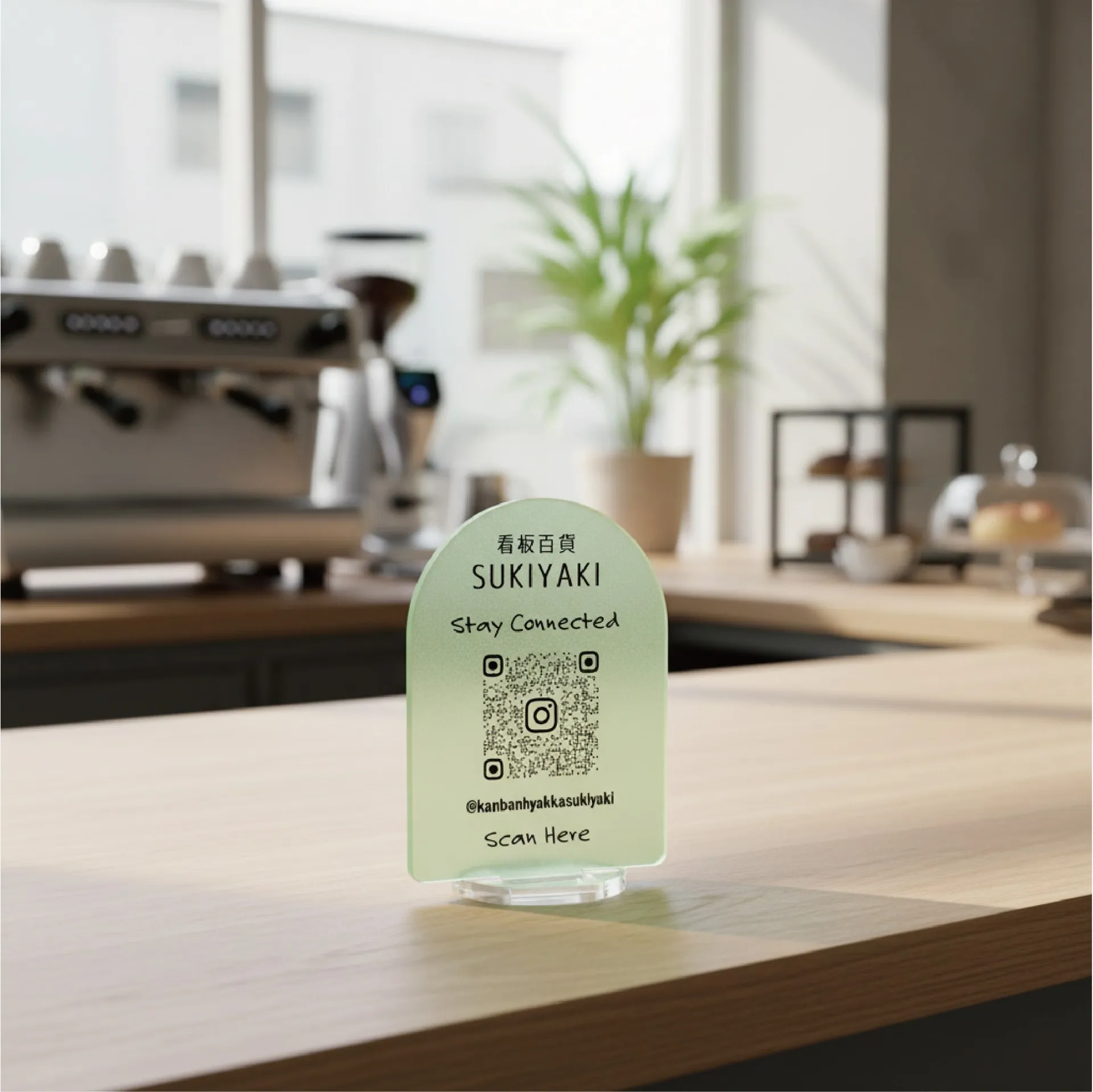 アクリル製QRコードスタンド（オリジナル制作）