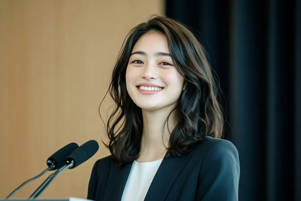 スピーチする女性